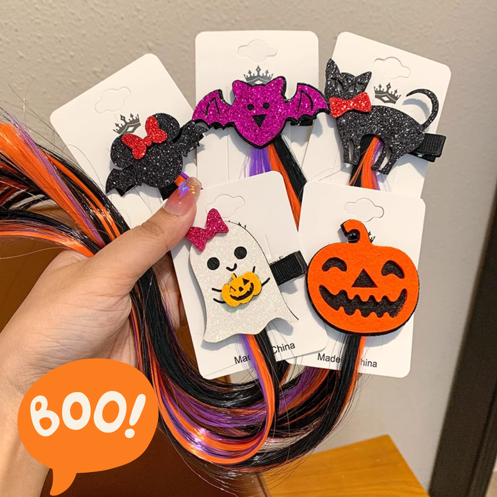 Băng đô bờm tóc hóa trang halloween cho bé hỏi chấm ? wifi thắt bím tóc tết buộc hai bên chấm than ! trái tim cà rốt cá