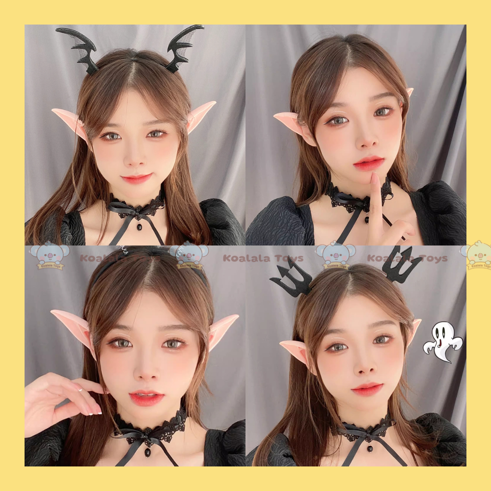 Băng đô bờm tóc hóa trang halloween cho bé hỏi chấm ? wifi thắt bím tóc tết buộc hai bên chấm than ! trái tim cà rốt cá