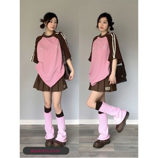 Áo phông tay lỡ nam nữ SAM CLO thun form rộng dáng Unisex - Ulzzang áo cặp, áo nhóm, áo lớp phối sọc tay in chữ RIDGE