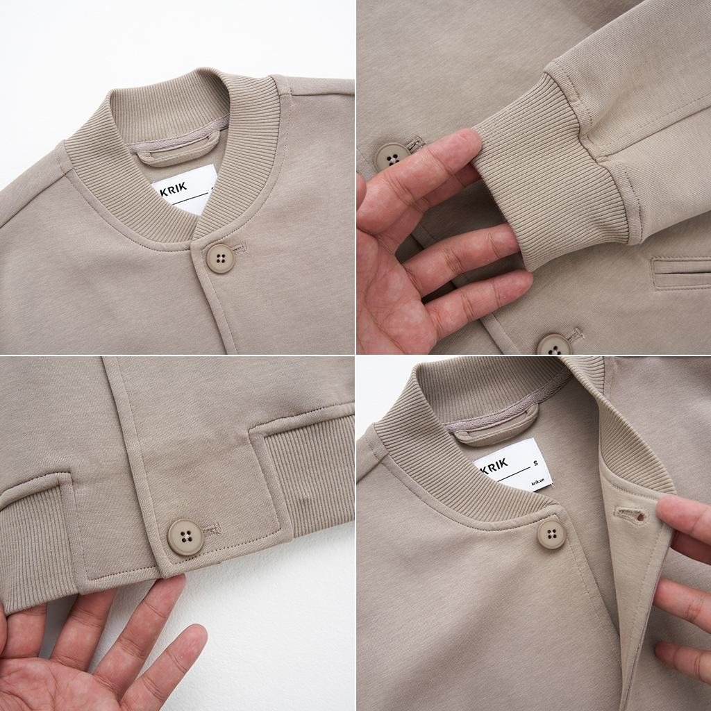 Áo Khoác Nỉ Bomber Nam KRIK Phong Cách Hàn Quốc Trẻ Trung Chuẩn Form Regular AK5009