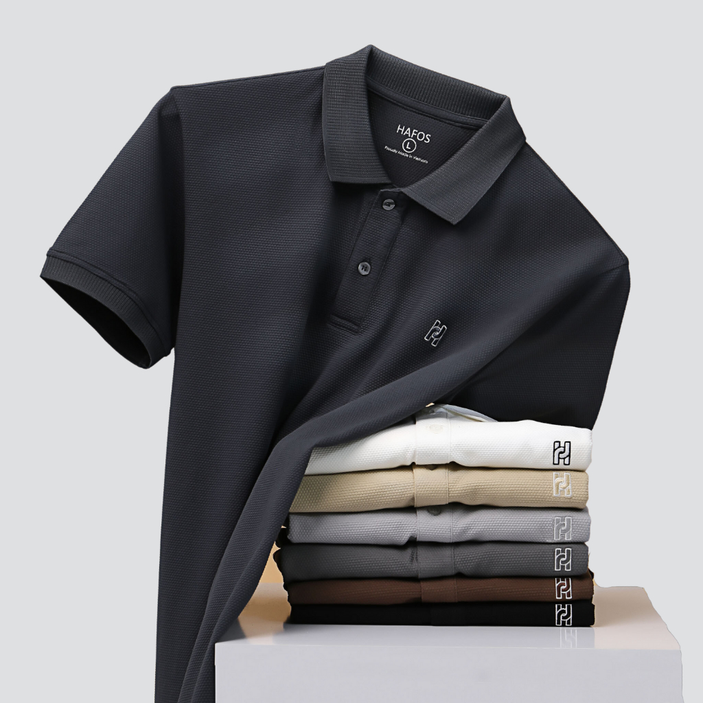 Áo Polo Nam Hafos DAILY Waffle vải Cá Sấu Cotton cao cấp chuẩn form