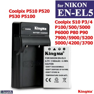Nikon en-el5 | pin và sạc máy ảnh nikon coolpix s10 p6000 p5000 p500 p100 p90 p80 p4 p3 7900 5900 5200 3700 4200 en el5
