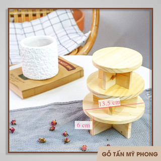 Đôn gỗ tự nhiên trang trí, Kệ để đồ decor - Đôn chậu cây mini để bàn