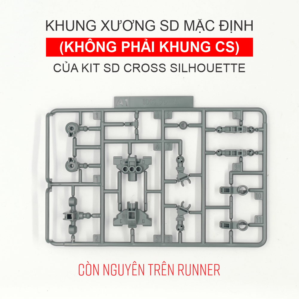 Khung xương SD mặc định còn trên runner  của kit Bandai SDCS