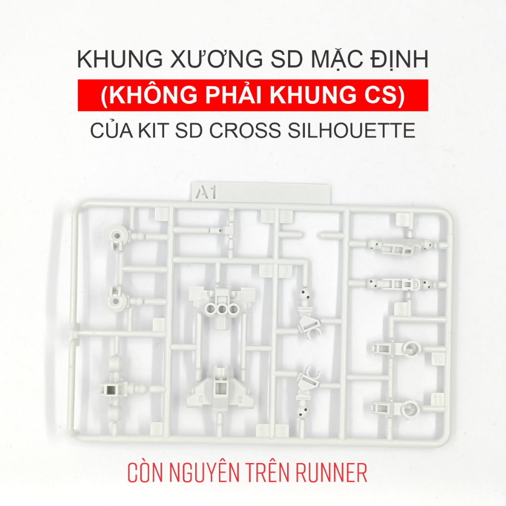 Khung xương SD mặc định còn trên runner  của kit Bandai SDCS