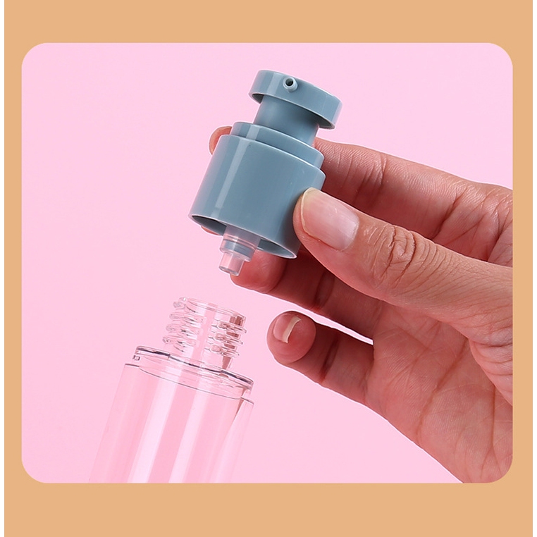 Lọ chiết mỹ phẩm hút chân không màu pastel xinh xắn - đầu bơm và phun sương 🍀 Clovershop68 🍀