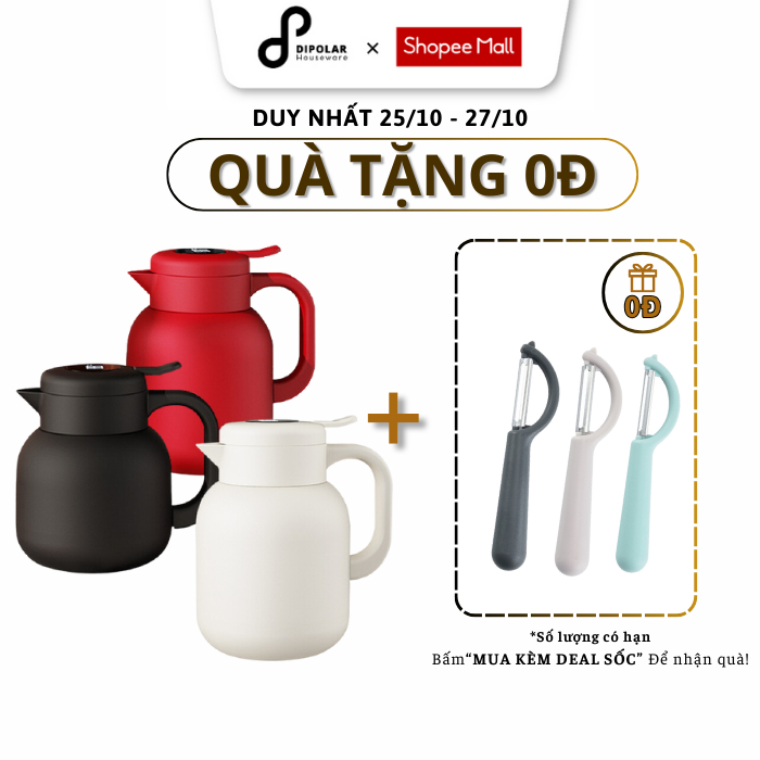 Bình Pha Trà Giữ Nhiệt Cao Cấp DIPOLAR Hiển Thị Nhiệt Độ Thông Minh, Chất Liệu Inox 316 Dung Tích Lớn 2000ml - DBPT01