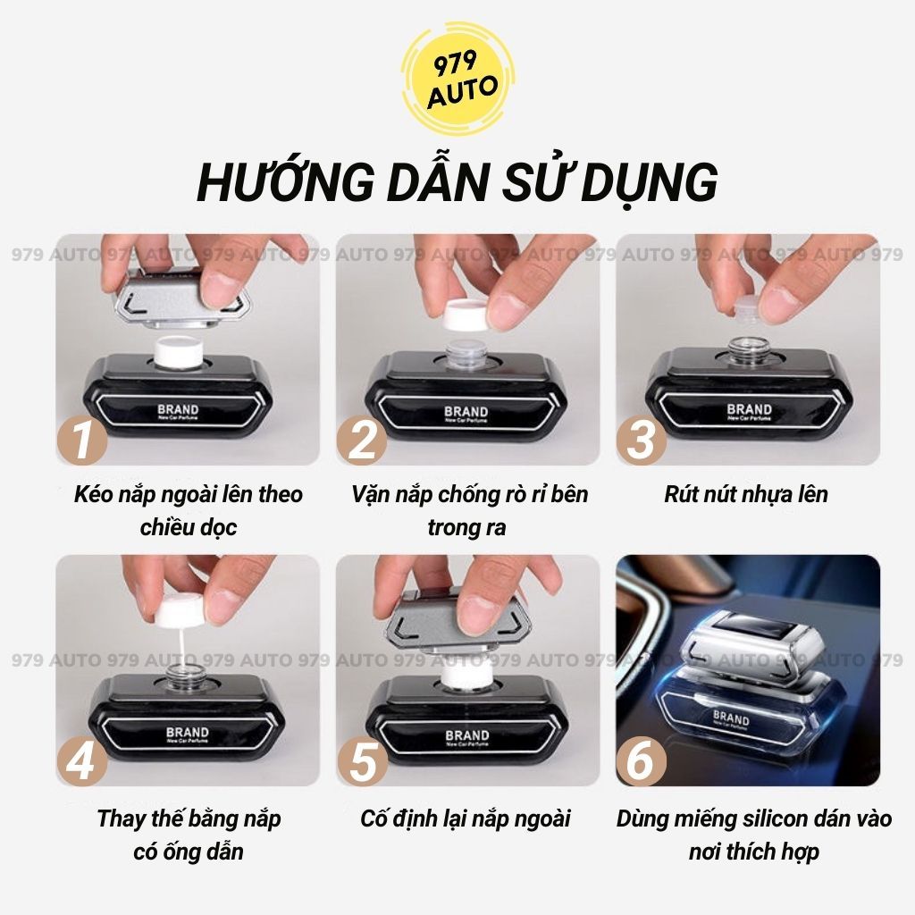 Nước hoa ô tô cao cấp BRAND khử mùi xe hơi tạo hương thơm dễ chịu dung tích 60ml