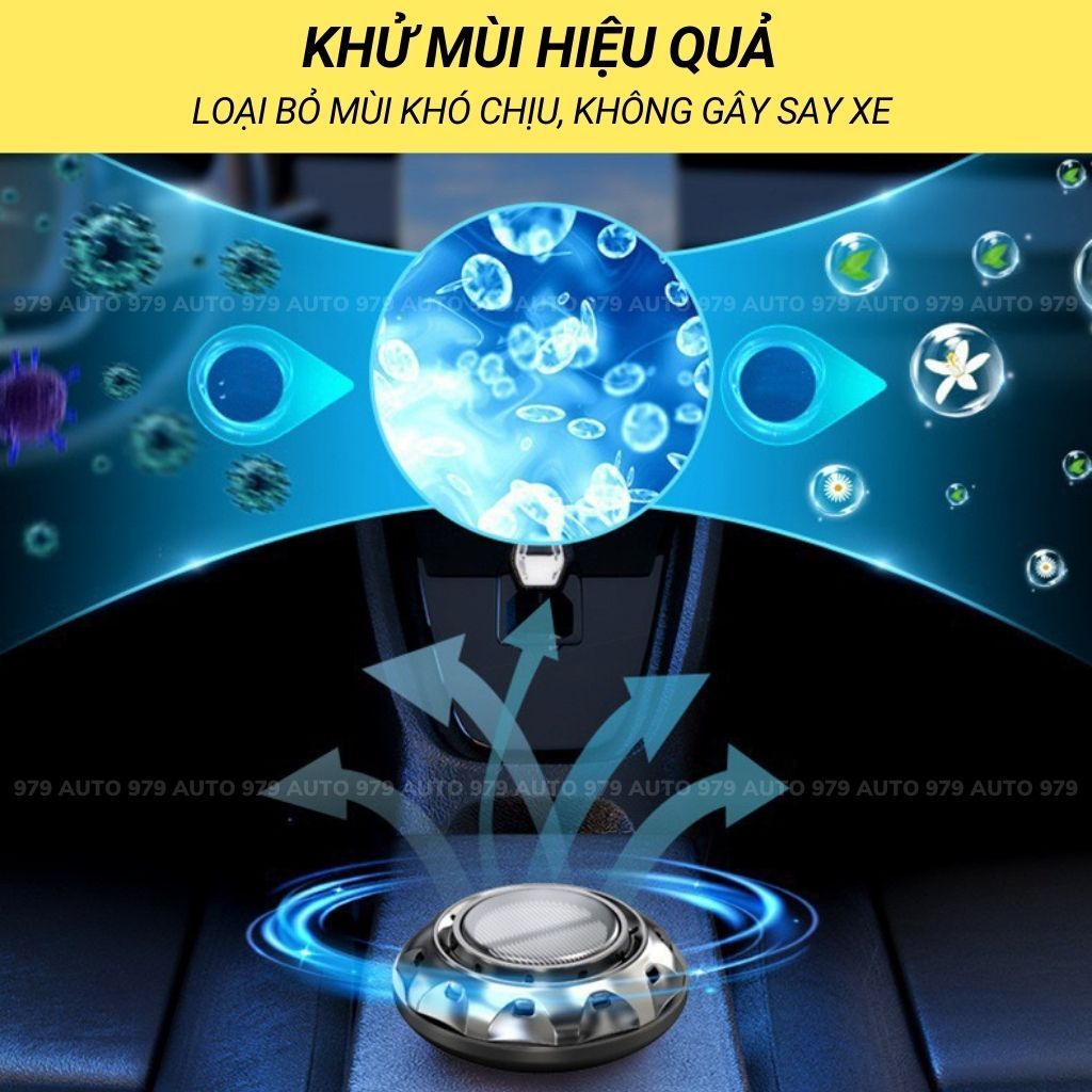 Máy khuếch tán tinh dầu ô tô tự xoay, trang trí xe hơi sang trọng 979auto