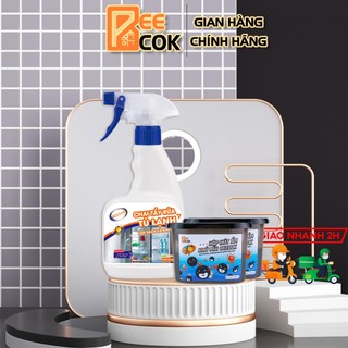 Combo 2 hộp hút ẩm Beecok và 1 chai vệ sinh tủ lạnh Beecok 500ml