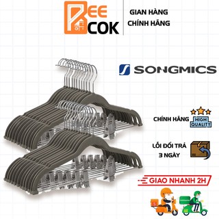 Set 30 móc quần áo phủ nhung kèm kẹp quần/váy Songmics