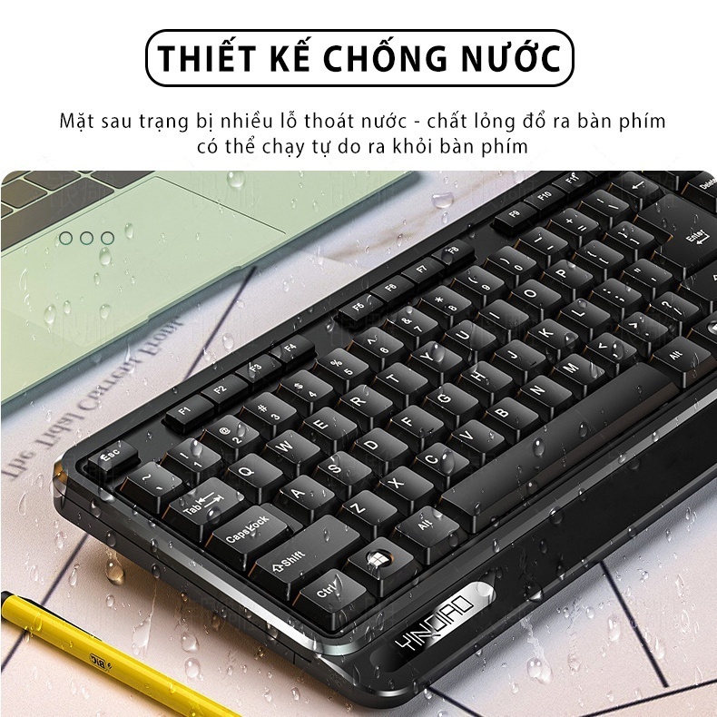 Bàn phím máy tính có dây YINDIAO V1 thích hợp game thủ máy tính pc văn phòng full size 104 phím