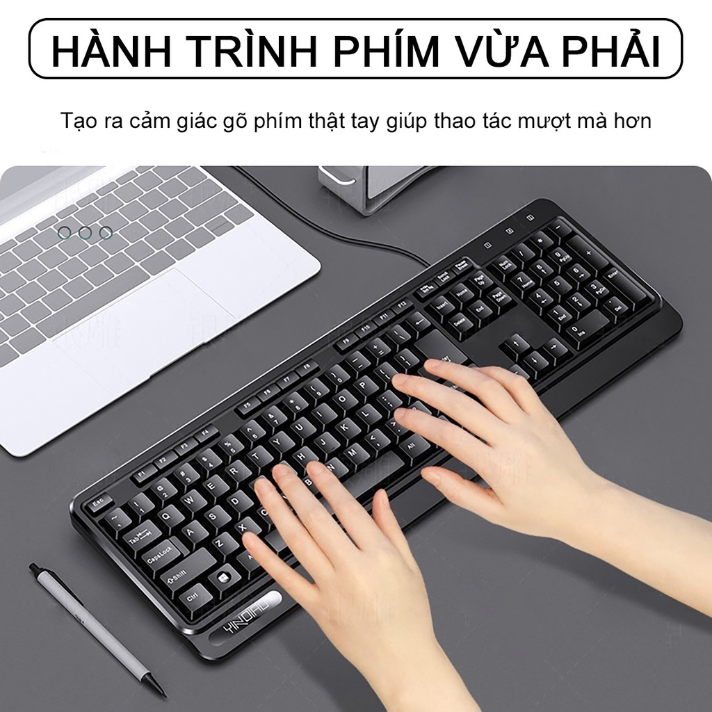 Bàn phím máy tính có dây YINDIAO V1 thích hợp game thủ máy tính pc văn phòng full size 104 phím