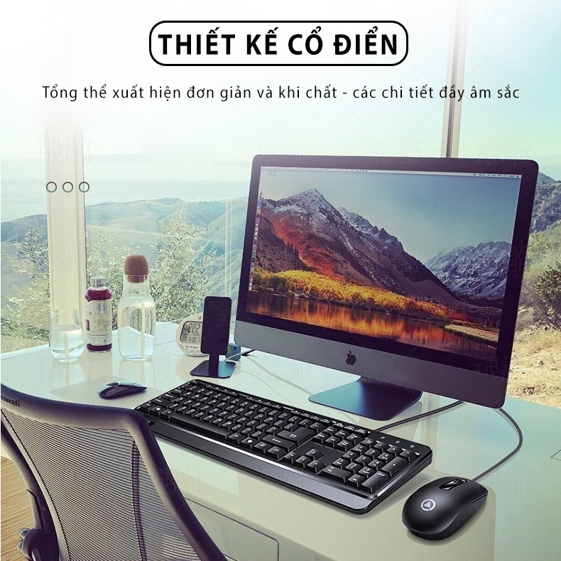 Bàn phím máy tính có dây YINDIAO V1 thích hợp game thủ máy tính pc văn phòng full size 104 phím