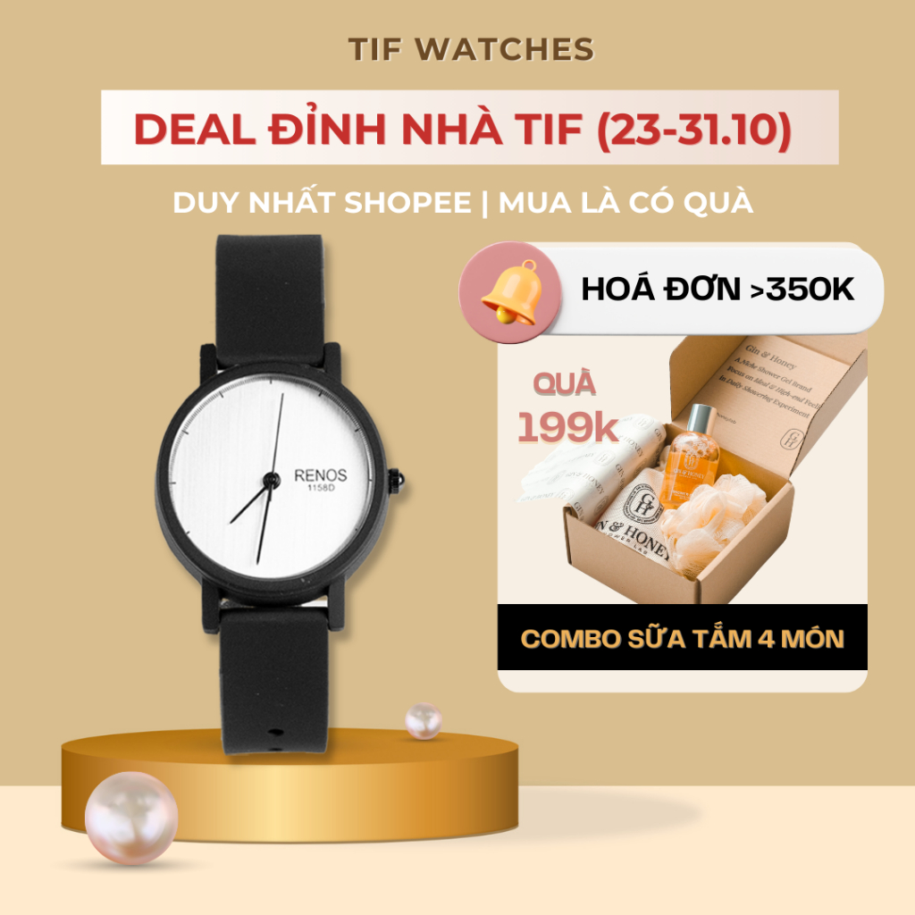 Đồng Hồ Nam Nữ Couple RENOS TRƠN Tif Watches Phong Cách Thể Thao Năng Động Chống Nước