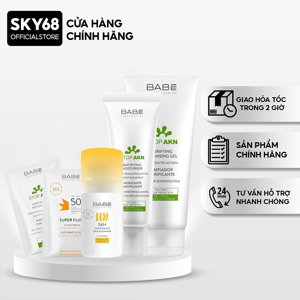 Bộ Sản Phẩm Chăm Sóc Da LABORATORIOS BABE Dành Cho Da Dầu