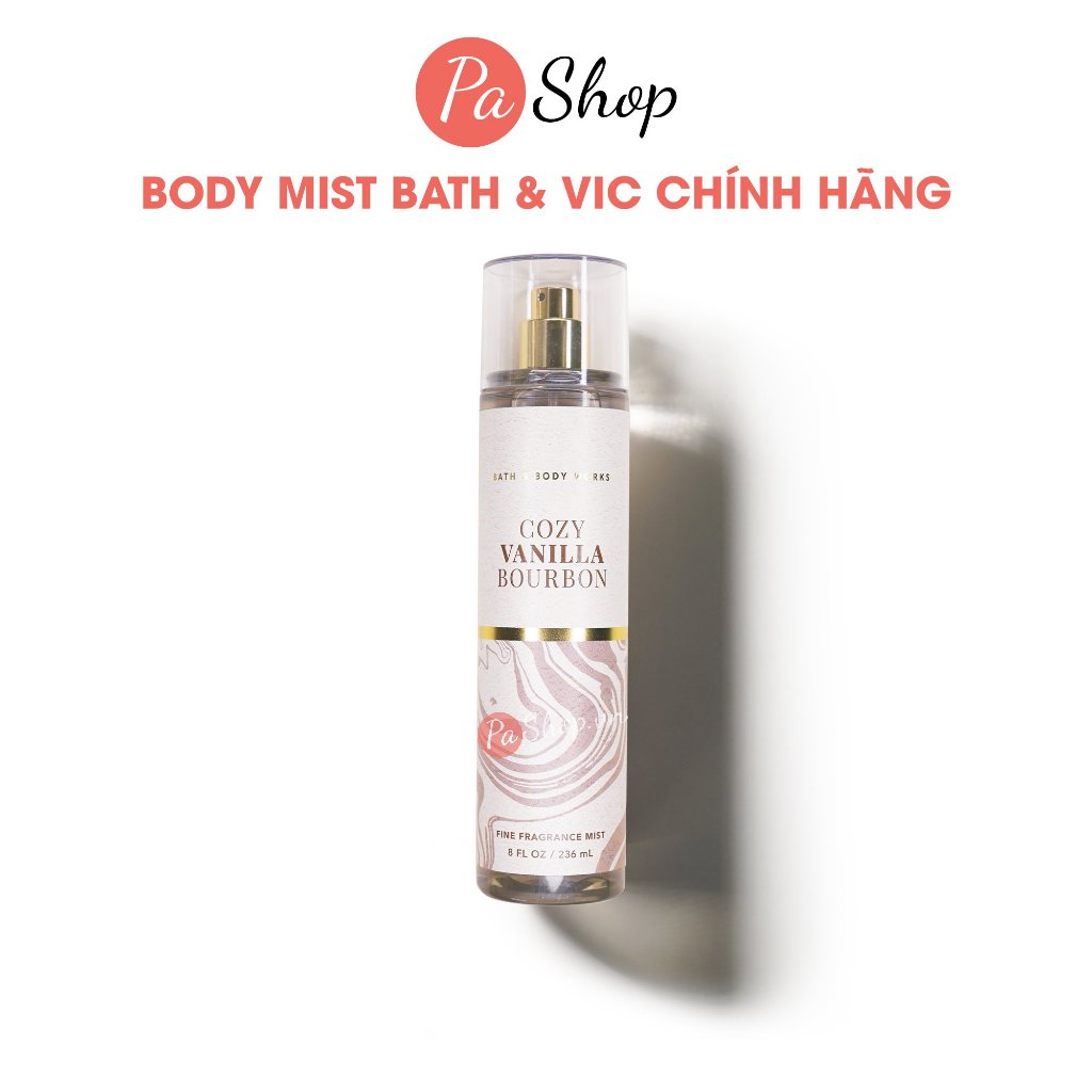 Xịt thơm body mist Bath And Body Works Cozy Vanilla Bourbon 236ML