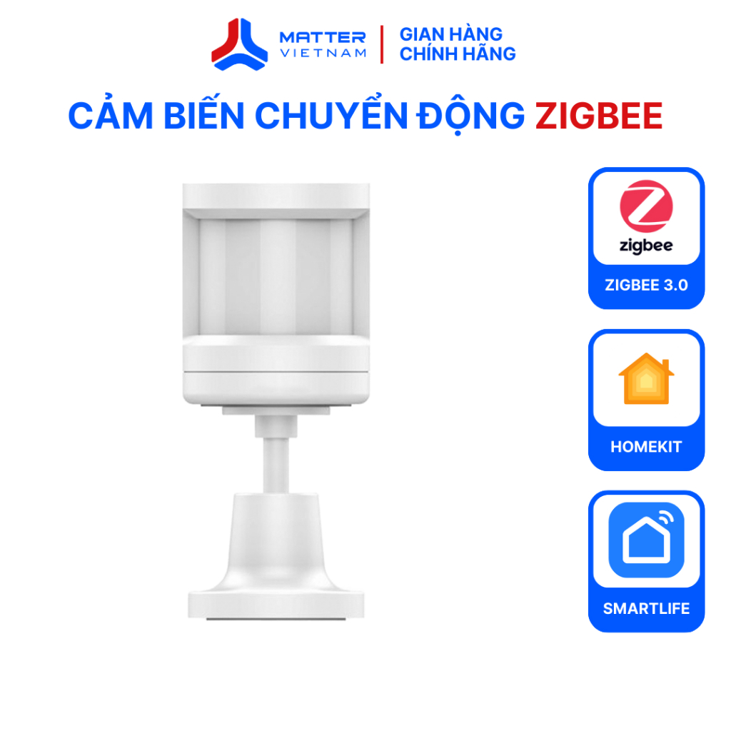 Cảm biến chuyển động Mapro, kết nối Zigbee 3.0, góc quét 170 rộng độ, pin CR2450, tương thích Apple Home