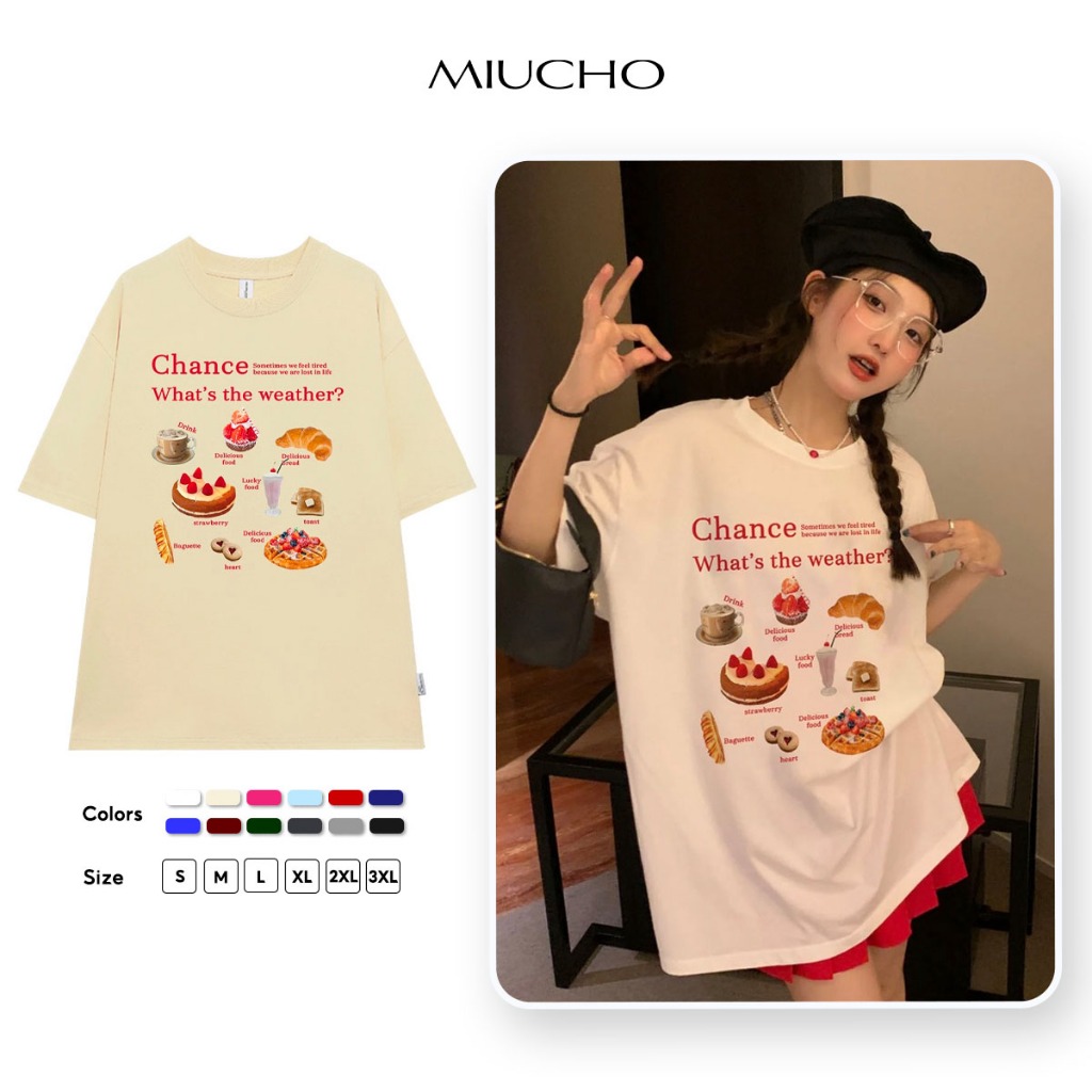 Áo thun unisex form rộng AT326 Miucho basic tee tay lỡ dành cho nam nữ in graphic