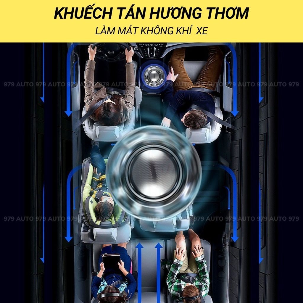 Máy khuếch tán tinh dầu ô tô tự xoay, trang trí xe hơi sang trọng 979auto