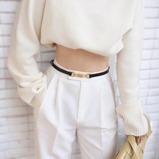 Dây belt nịt đai thắt lưng da bò nữ bản nhỏ 1.5cm mặc váy, quần, áo khoác vest blazer