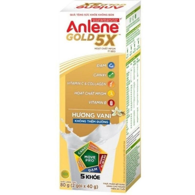 Sữa bột Anlene Gold 5X hương Vani hộp 1.2kg