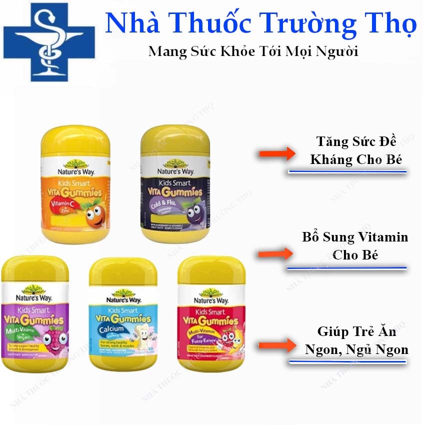 Kẹo dẻo Nature s Way Kids Smart Vita Gummies, Úcnhiều vị bổ sung vitamin