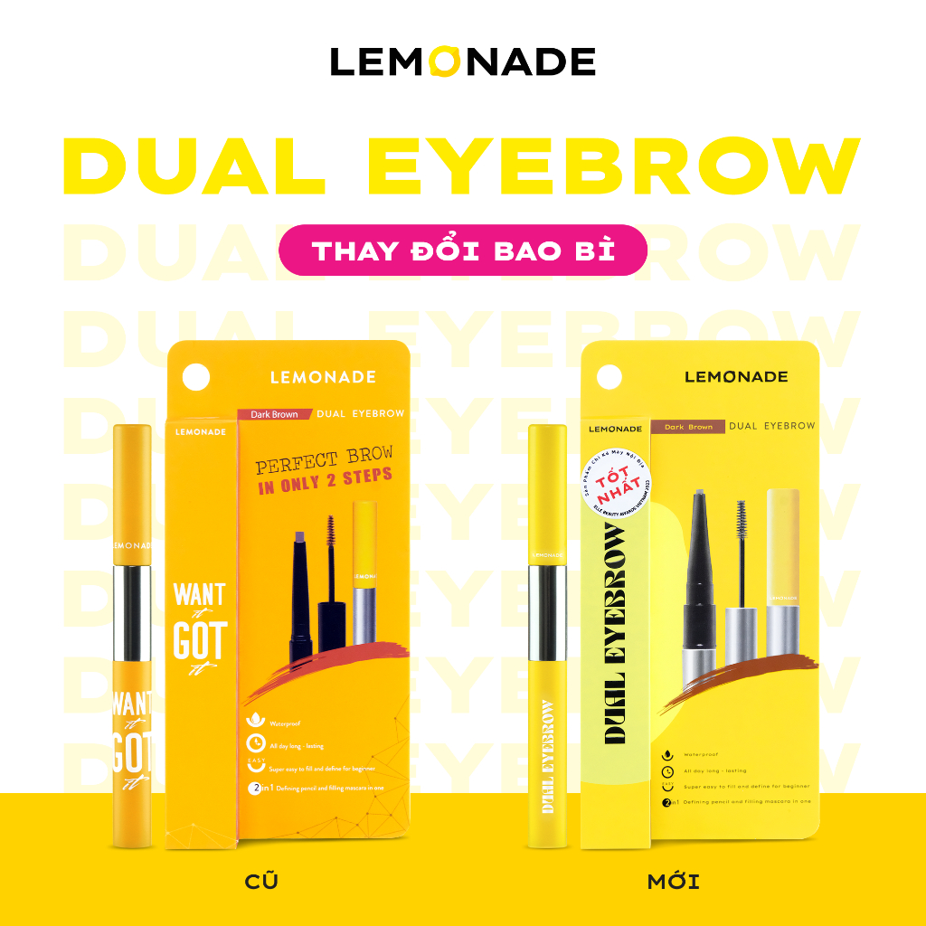 Chì kẻ mày 2 đầu LEMONADE Wigi Dual Eyebrow 2.75g