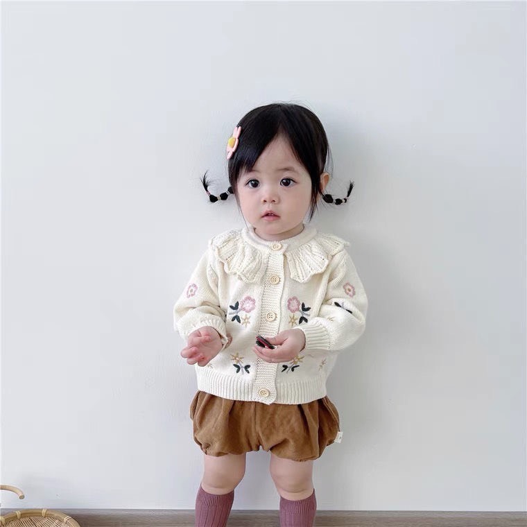 ÁO LEN QC THÊU HOA CỔ BÈO CHO BÉ