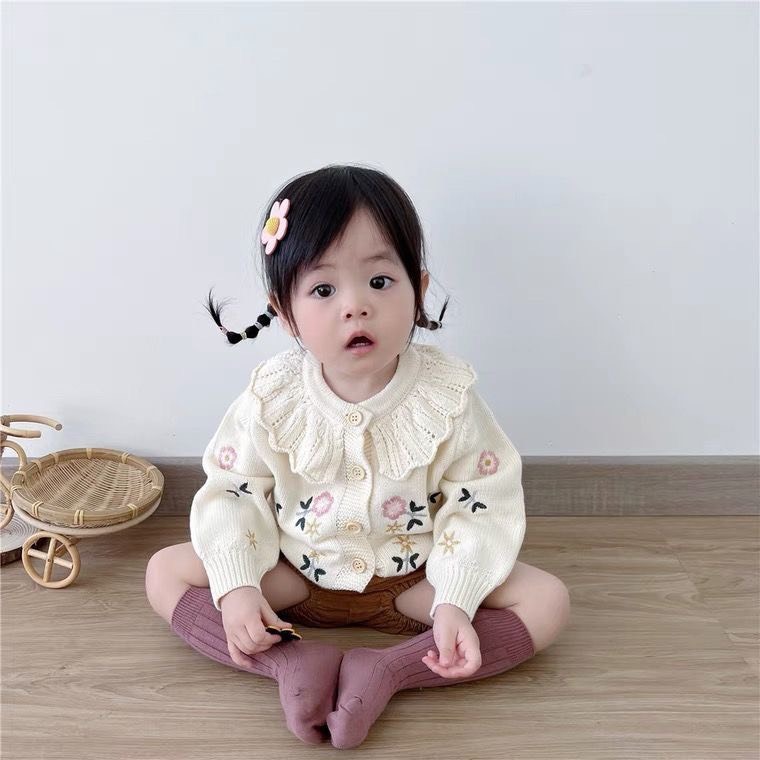 ÁO LEN QC THÊU HOA CỔ BÈO CHO BÉ