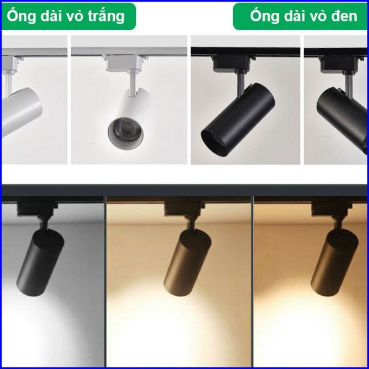 Combo 5 Đèn Led Rọi Ống Bơ Cob+1Thanh Ray 1,5m, Đèn Trang Trí Shop, Cửa Hàng Quần Áo - HN