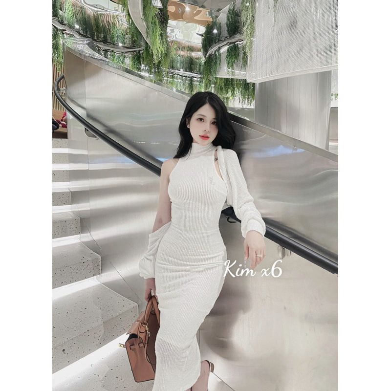 Set váy y.s.l ba lỗ body len tăm, kèm cadigan tông dáng