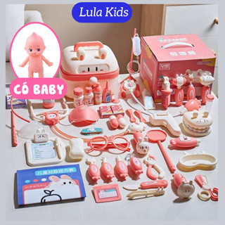 Đồ chơi bác sĩ cho bé trai, bé gái nhập vai có hiệu ứng âm thanh, mô phỏng vali y tế dành cho bé từ 2-6 tuổi Lula Kids