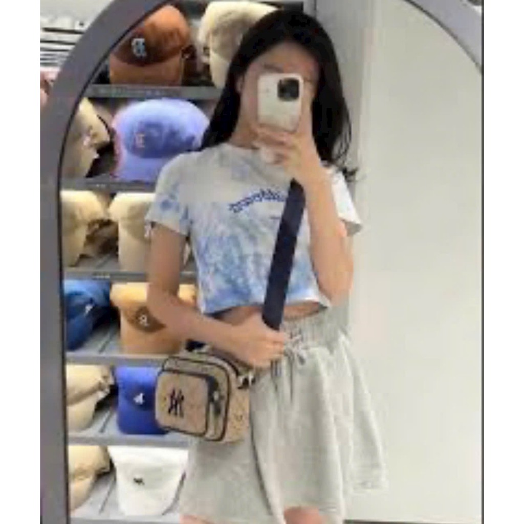 Túi MLB đeo chéo Monogram JQD 7ACRMD73N kèm túi nhỏ