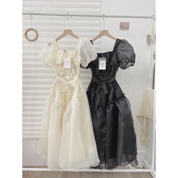 Đầm babydoll gấm xốp nơ lưng tay bồng 3 màu QUA TUẦN VỀ HÀNG LẠI💖 KÈM ẢNH THẬT