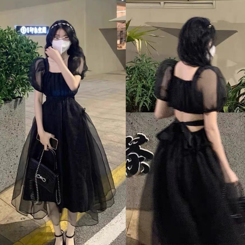 Đầm babydoll gấm xốp nơ lưng tay bồng 3 màu QUA TUẦN VỀ HÀNG LẠI💖 KÈM ẢNH THẬT