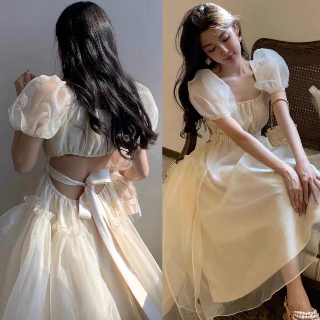 Đầm babydoll gấm xốp nơ lưng tay bồng 3 màu QUA TUẦN VỀ HÀNG LẠI💖 KÈM ẢNH THẬT