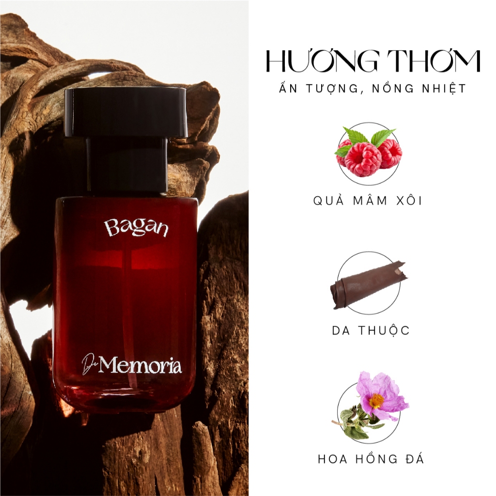 Nước Hoa Nam Thơm Lâu De Memoria Hương Da Thuộc Mạnh Mẽ Cuốn Hút (30ml) - Bagan 12 BST Ký Ức Bất Tận