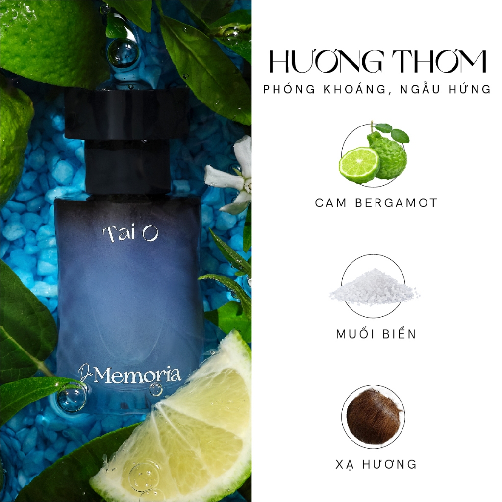 Nước Hoa Unisex Thơm Lâu De Memoria Hương Muối Biển Năng Động Phóng Khoáng (30ml) - TaiO 11 BST Ký Ức Bất Tận