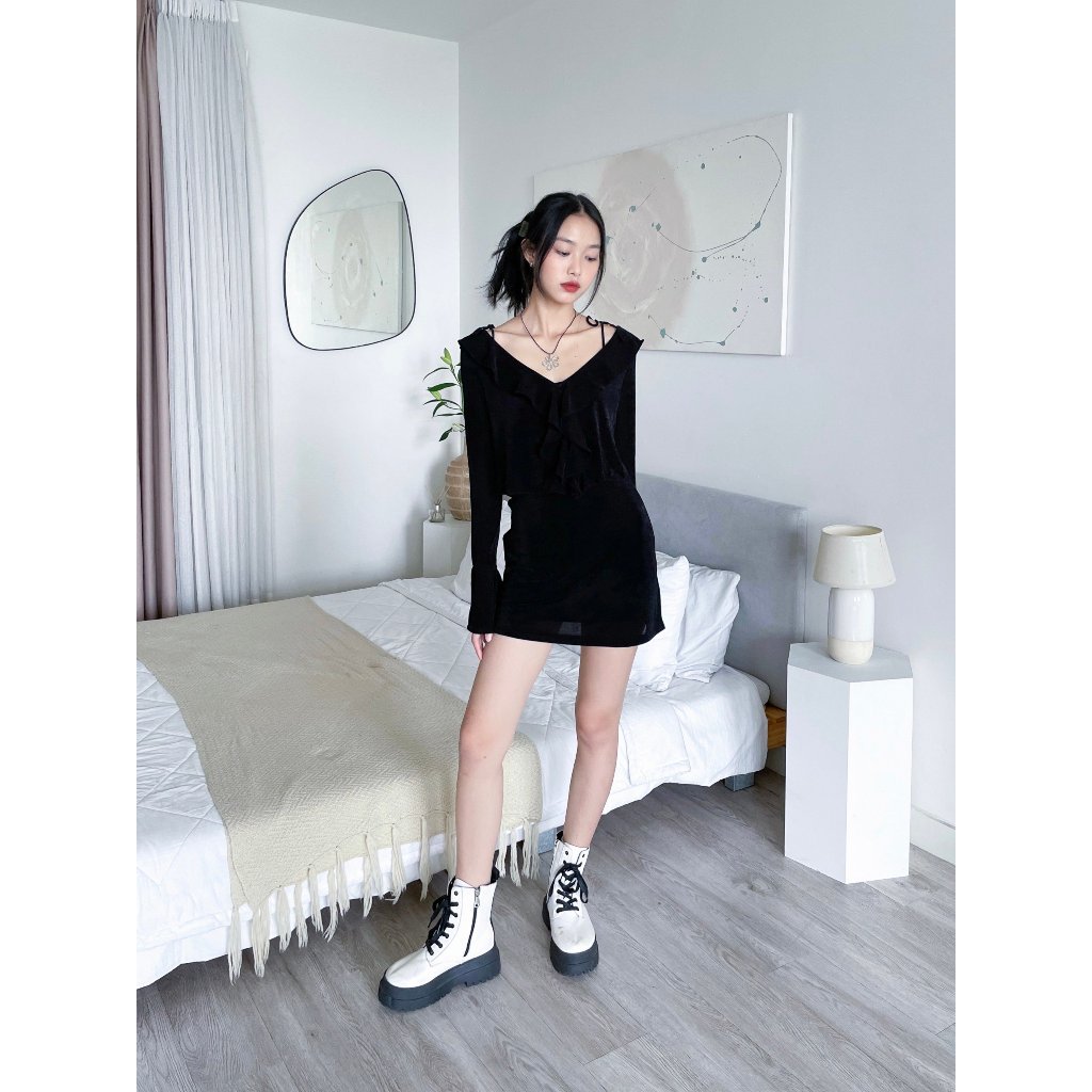 Đầm body quyến rũ Viibodysuit, Đầm boy trễ vai sexy tay loe , set bán lẻ | ADELA DRESS | Secodee