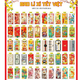 COMBO 100 CÁI BAO LÌ XÌ TẾT GIÁP THÌN NĂM 2024