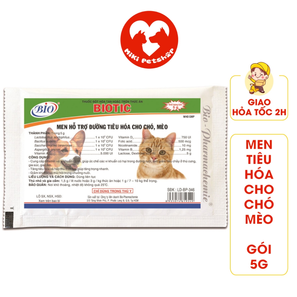 Men Hỗ Trợ Tiêu Hóa Biotic 5G - Miki Petshop