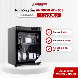 Tủ chống ẩm andbon ad-30s - hàng phân phối chính hãng andbon - bảo hành 24 tháng toàn quốc