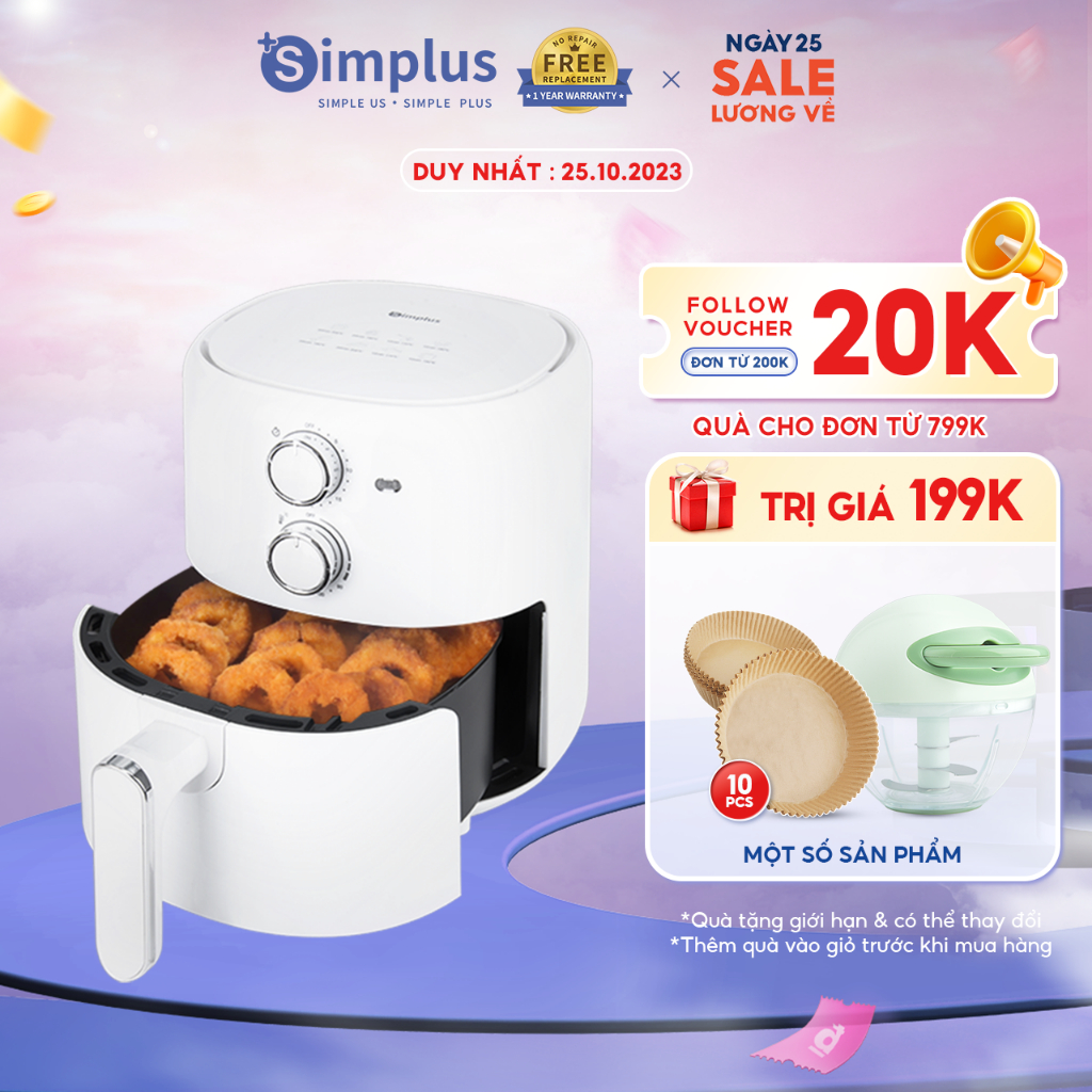 Simplus Nồi chiên không dầu KQZG010 Dung tích 4L - Bảo Hành 1 Năm 1 Đổi 1