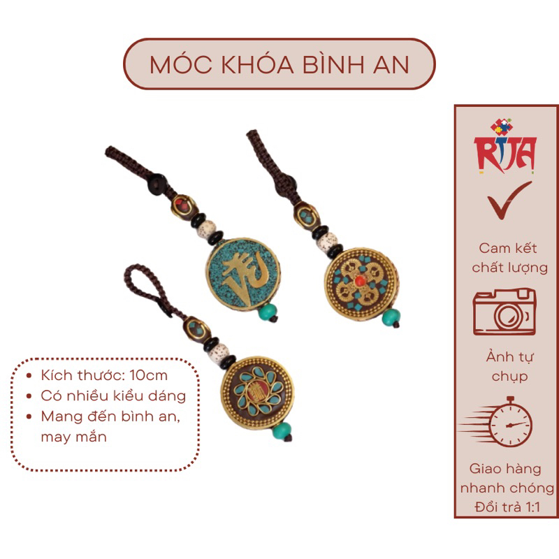Móc khóa bình an, móc khóa biểu tượng Phật giáo mật tông dài 10cm - Rita Shop
