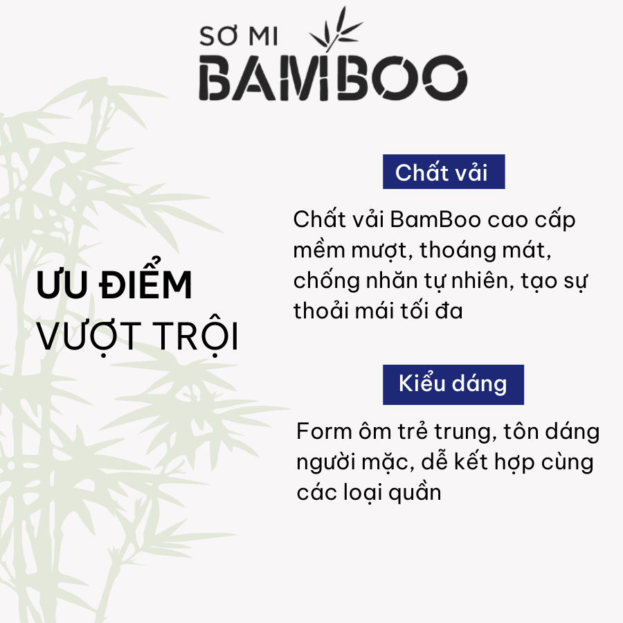 Áo Sơ Mi Nam Dài Tay Chấm Bi Chất Liệu BAMBOO Hạn Chế Nhăn Nhàu, Thấm Hút Mồ Hôi Thương Hiệu LDL
