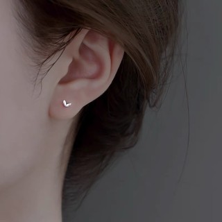 1 đôi - Bông tai lá nhỏ mạ bạc