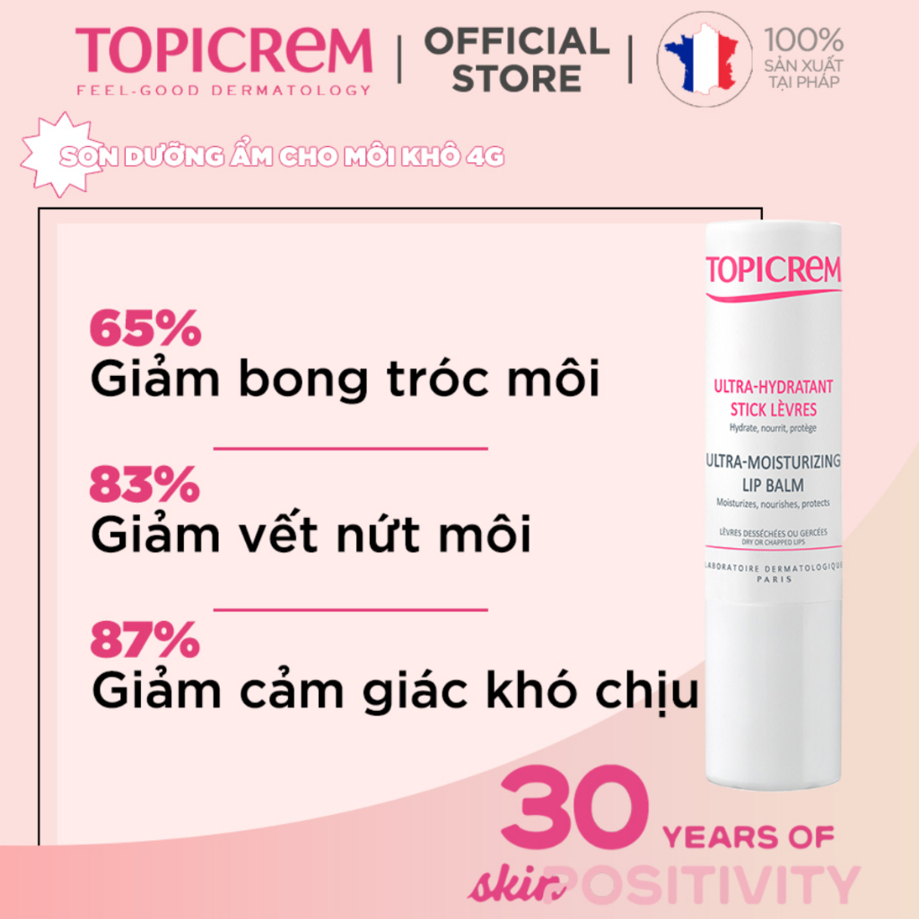 Son dưỡng môi TOPICREM Ultra Moisturizing Lip Balm  dưỡng ẩm, mềm môi