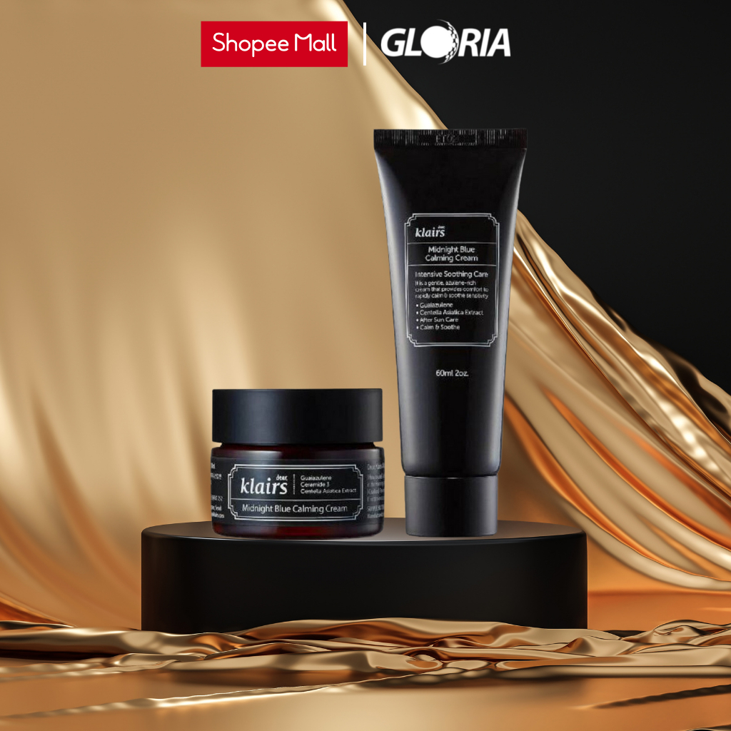 Kem dưỡng phục hồi da ban đêm Klairs Midnight Blue Calming Cream hộp 30g và tuýp 60ml