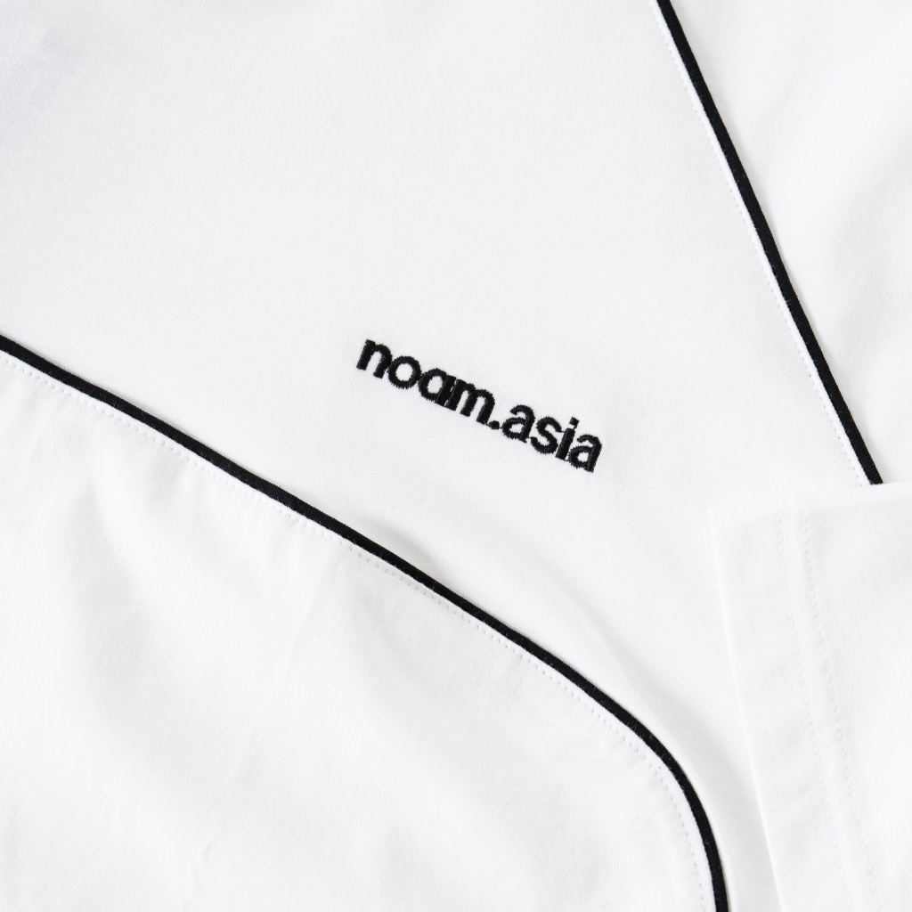 Áo thun Raglan Form rộng NOAM Special Line Unisex 100% Cotton - Màu đen/trắng